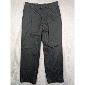 John Ashford Chino Pants Mens 33x30 Black Straight Leg Work Office Casual